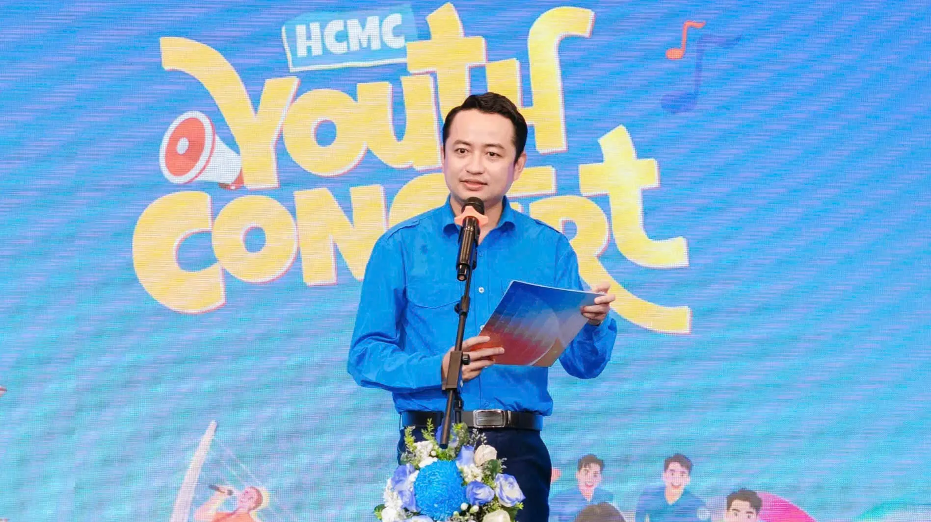Anh Lê Tuấn Anh - Phó Bí thư Thành Đoàn, Chủ tịch Hội Liên hiệp Thanh niên Việt Nam TPHCM chia sẻ về các hoạt động sắp diễn ra - Ảnh Bá Nam