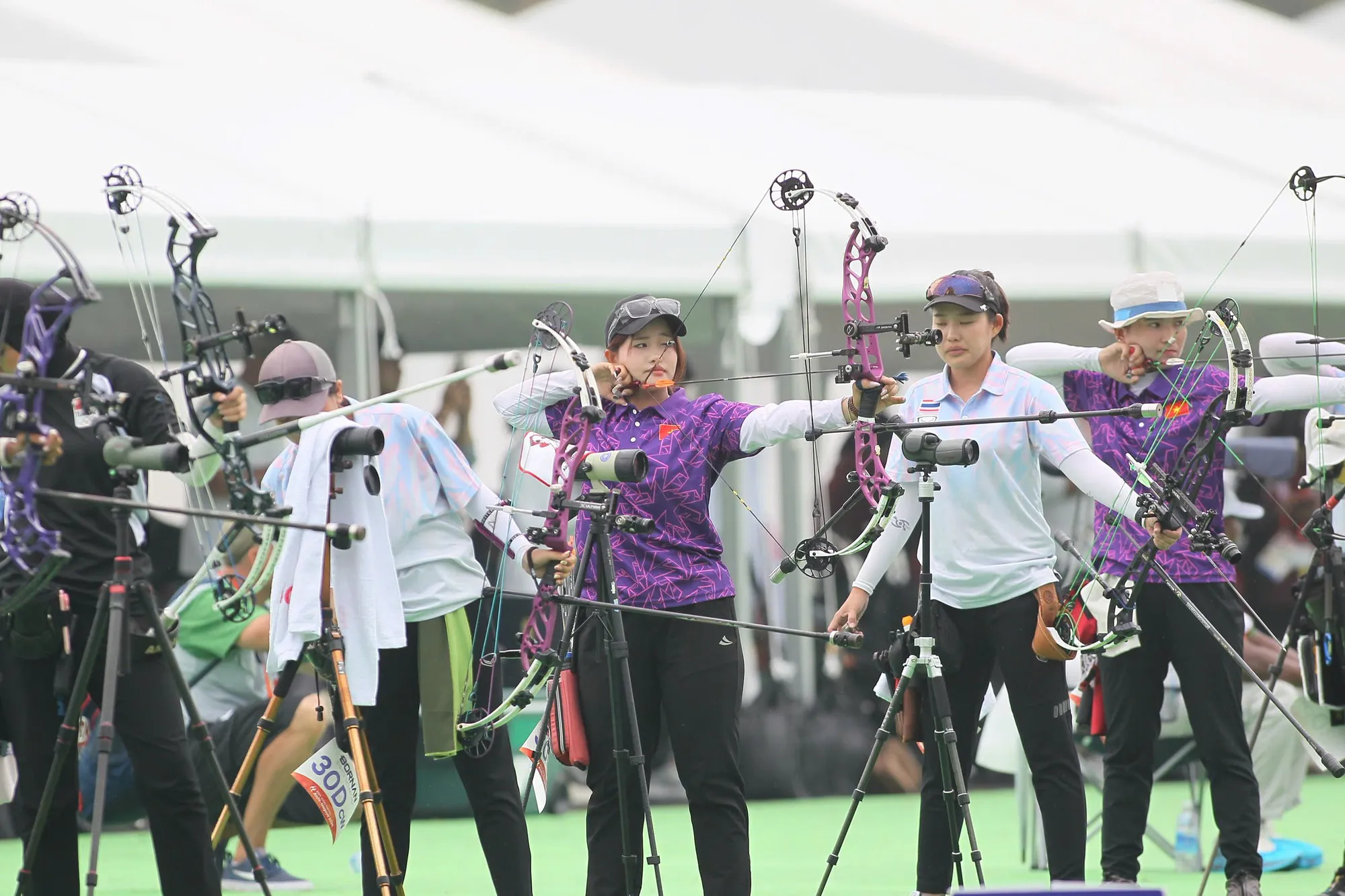 Các cung thủ Việt Nam tại ASIAD 2026 - Ảnh Bùi Lượng