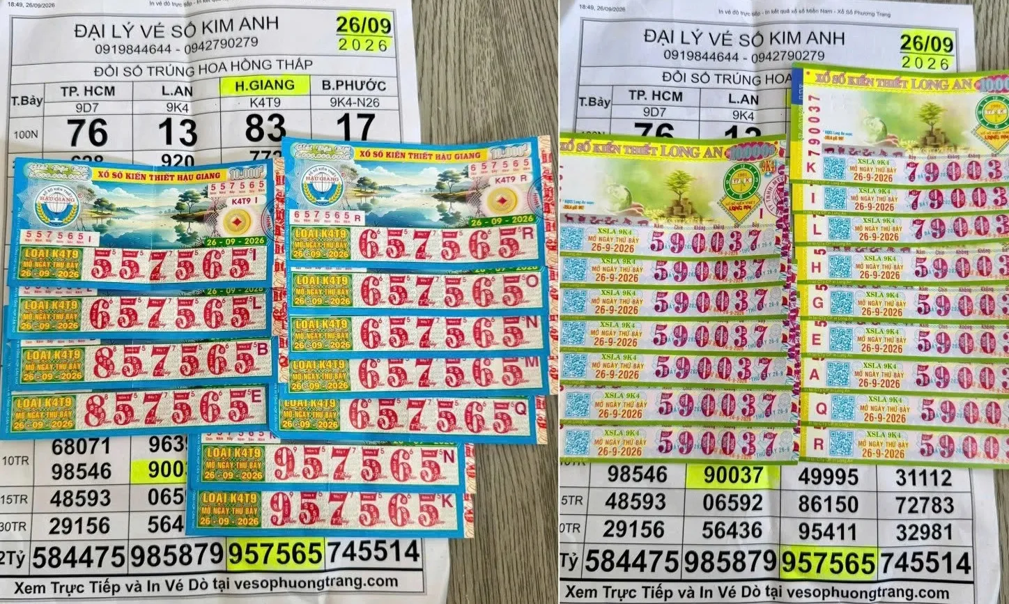 Mua 9 tờ vé, 4 người trúng hơn 4,4 tỉ đồng