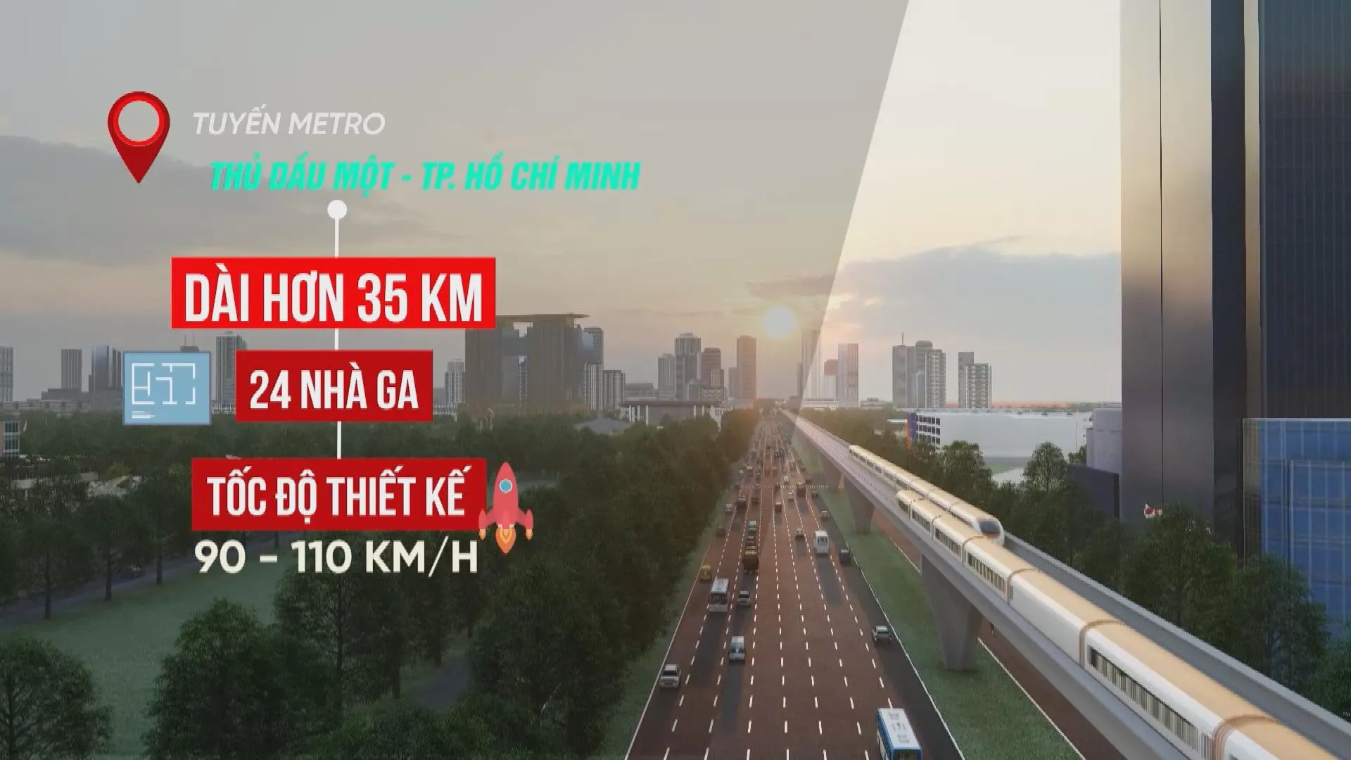 Dự án đường sắt đô thị Metro Thủ Dầu Một – TP. Hồ Chí Minh được kỳ vọng bổ sung một lựa chọn mới cho người dân. Toàn tuyến dài hơn 35 km, gồm 24 nhà ga, tốc độ thiết kế từ 90 đến 110 km/giờ
