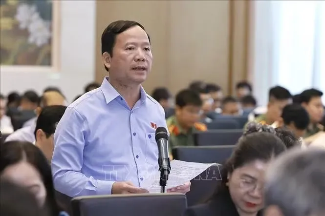 Đại biểu Quốc hội tỉnh Lạng Sơn Nguyễn Đặng Ân phát biểu.