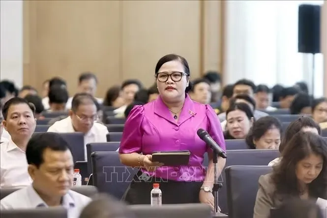 Đại biểu Quốc hội TP Huế Nguyễn Thị Sửu phát biểu.