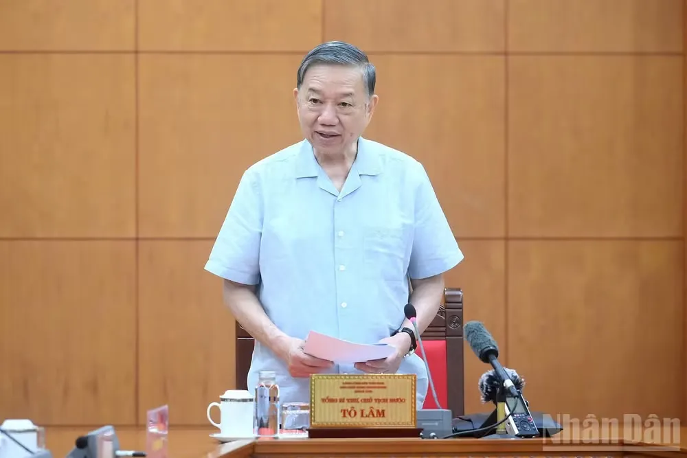 Tổng Bí thư, Chủ tịch nước Tô Lâm phát biểu tại cuộc làm việc. (Ảnh: ĐĂNG KHOA) Tổng Bí thư, Chủ tịch nước Tô Lâm phát biểu tại cuộc làm việc. (Ảnh: ĐĂNG KHOA)