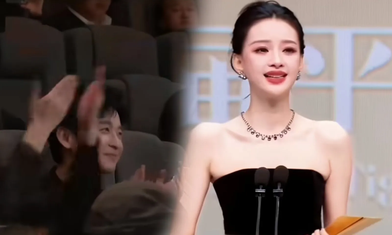 Tôn Di bật khóc khi nhận giải, chồng cũ Đổng Tử Kiện vỗ tay chúc mừng