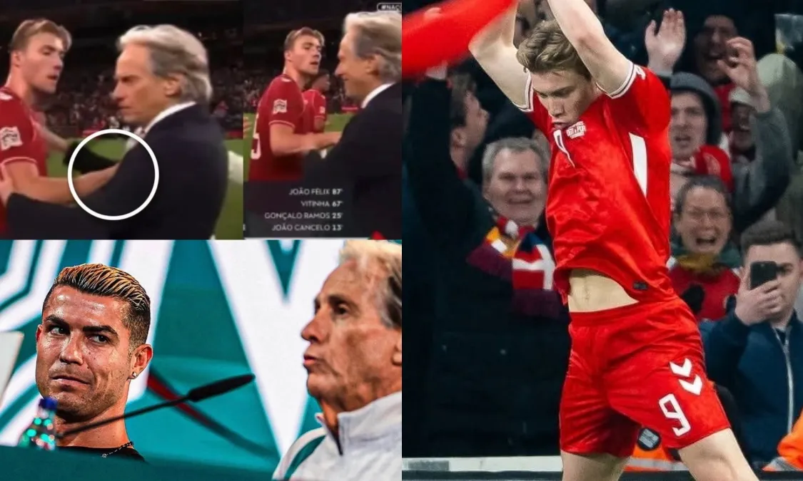 Hojlund siu ăn mừng bênh vực Ronaldo, khó chịu xô HLV tuyển Bồ Đào Nha