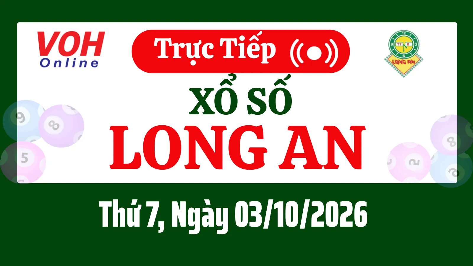 XSLA 3/10 - Kết quả xổ số Long An hôm nay thứ 7 ngày 3/10/2026