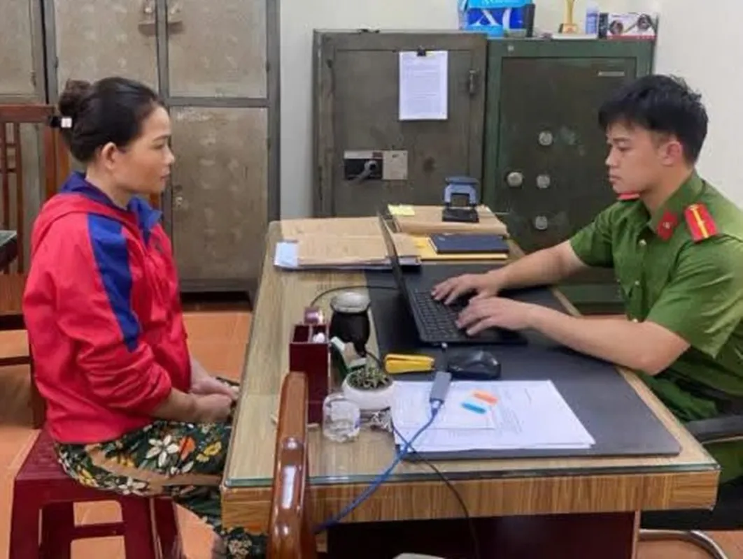 Đối tượng Hạnh tại cơ quan công an - Ảnh Công an tỉnh Lạng Sơn