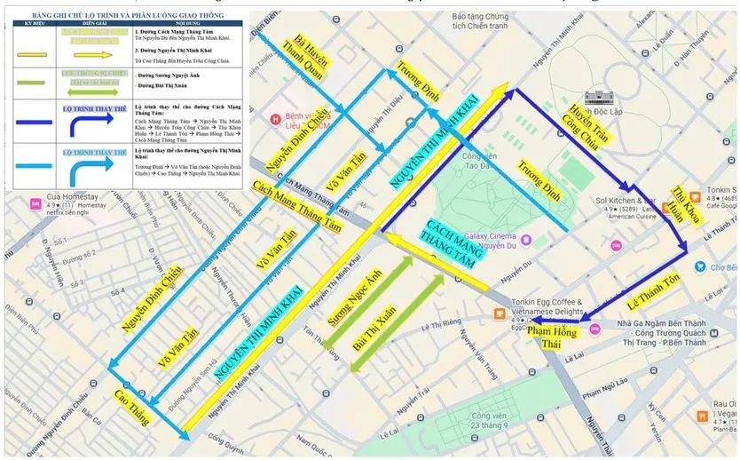 Sơ đồ tổ chức giao thông và bố trí rào chắn phục vụ thi công các nhà ga thuộc tuyến Metro số 2 Bến Thành - Tham Lương
