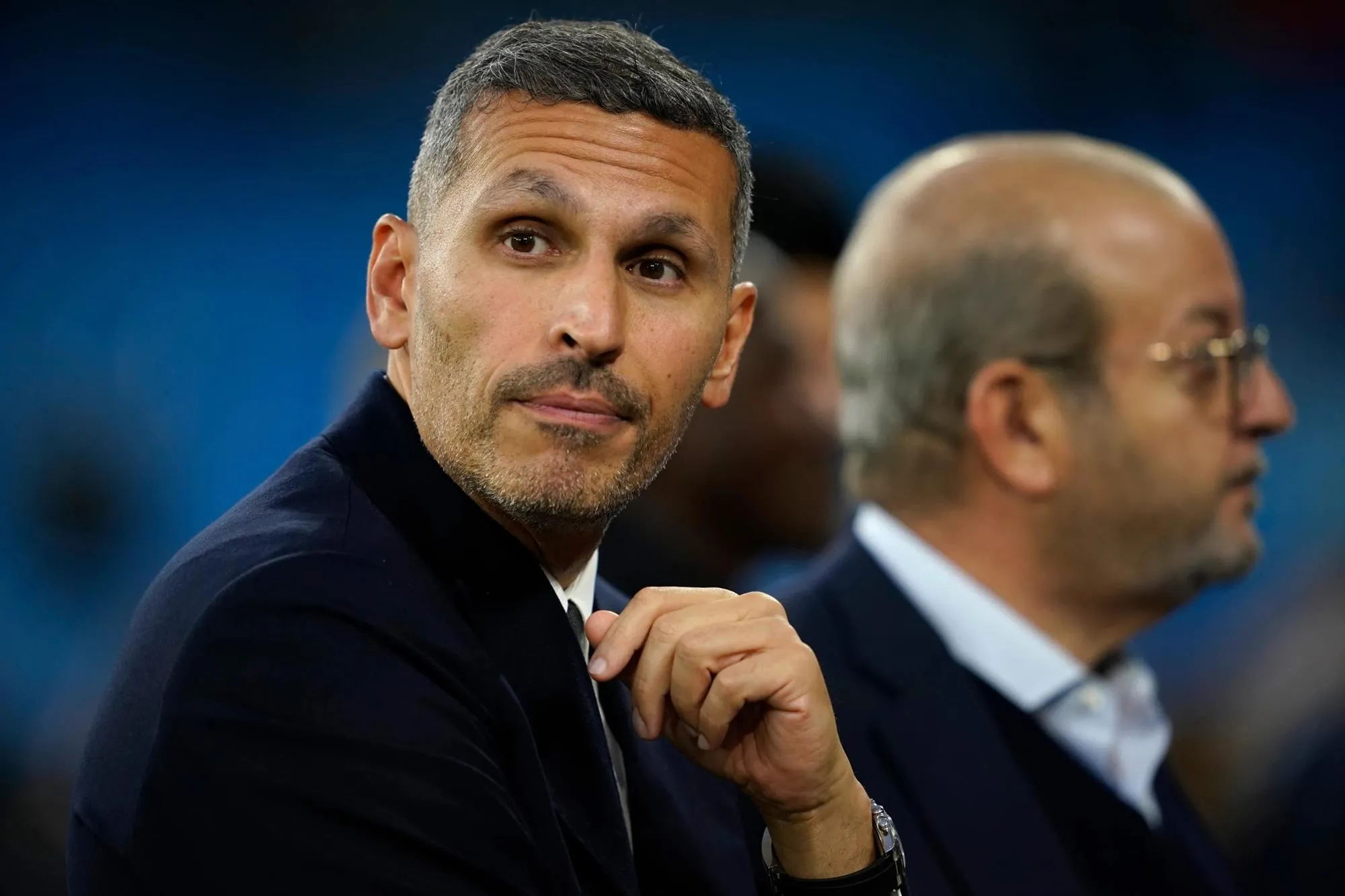 Chủ tịch Manchester City Khaldoon Al Mubarak tại trận đấu giữa Manchester City và Inter Milan ở vòng đấu mở màn Champions League tại Manchester, Anh, ngày 18/9/2024 (Ảnh: AP)