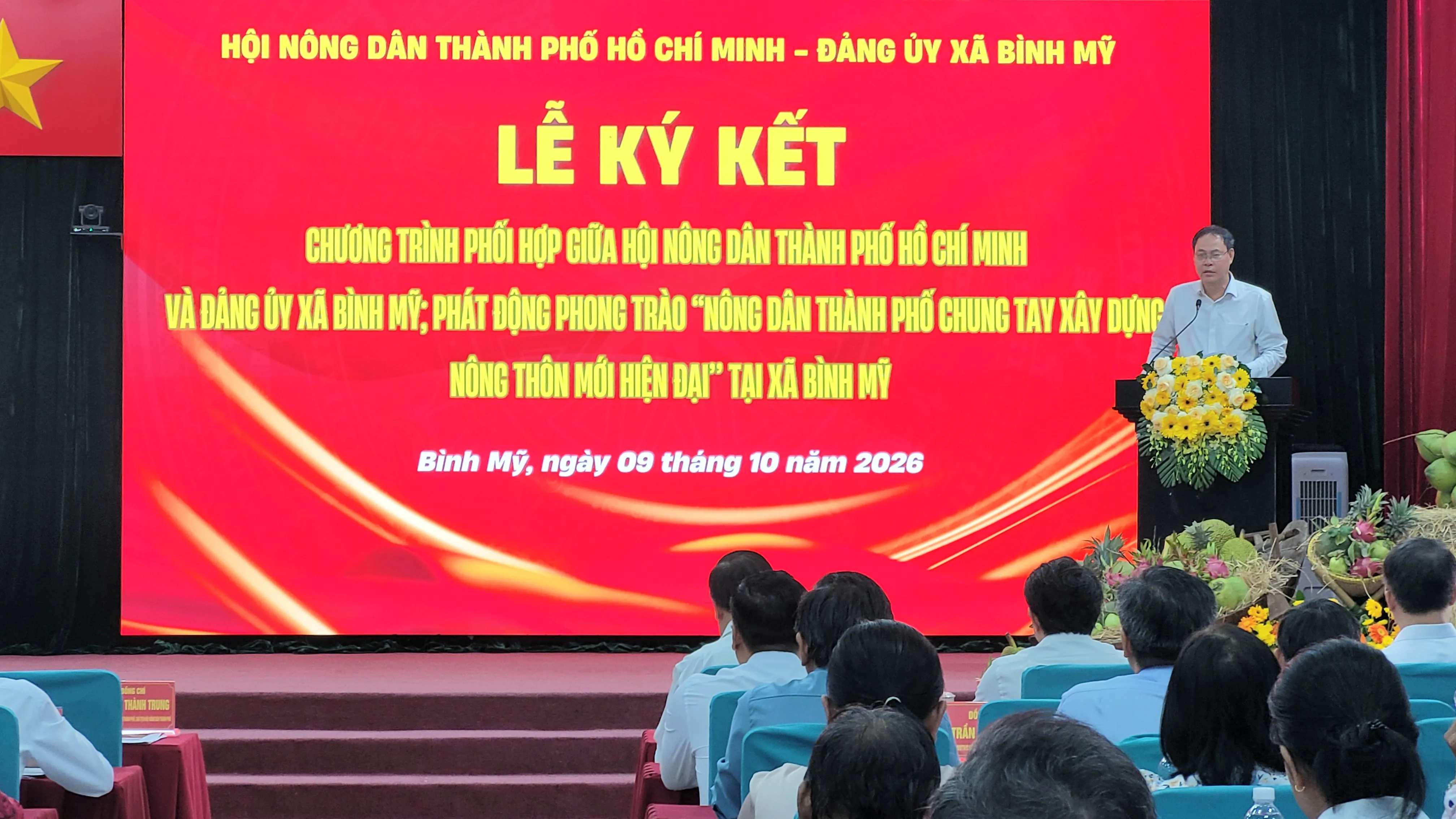 Ông Nguyễn Thành Trung, Chủ tịch Hội Nông dân TP. Hồ Chí Minh phát biểu tại chương trình