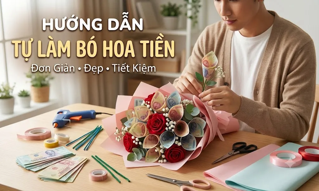 3 cách làm bó hoa bằng tiền giấy/polyme độc lạ tặng người thương