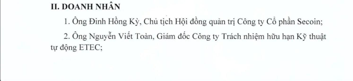 Danh sách 96 doanh nhân có tên trong danh sách công nhận