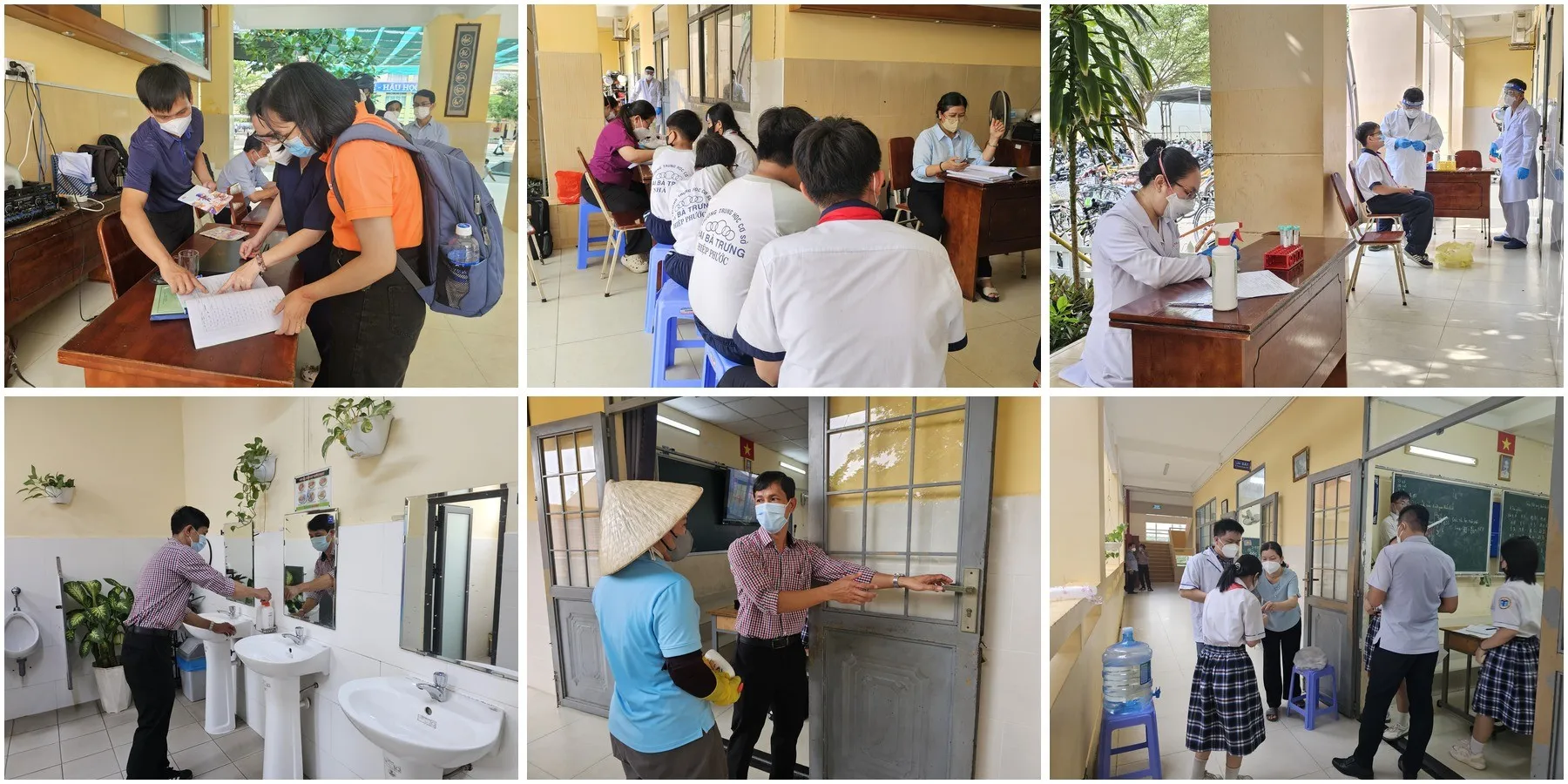 HCDC phối hợp Trạm Y tế xã Hiệp Phước và nhà trường triển khai điều tra dịch tễ, theo dõi người tiếp xúc, lấy mẫu xét nghiệm, hướng dẫn vệ sinh - khử khuẩn và các biện pháp dự phòng tại trường học