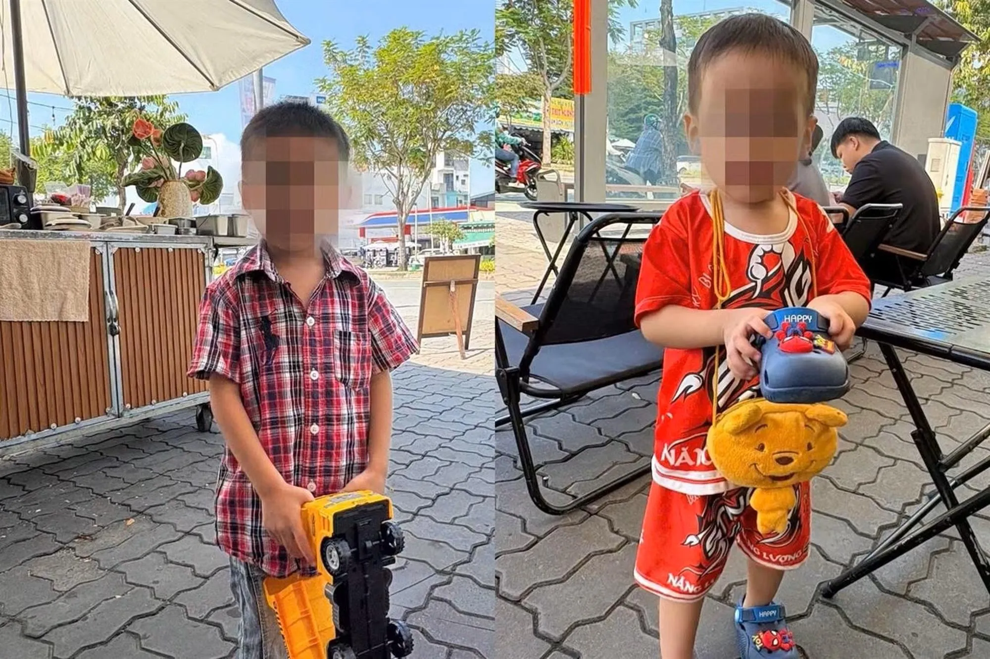 Hai bé trai bị bỏ rơi trên đường Trần Não - Ảnh: UBND phường An Khánh