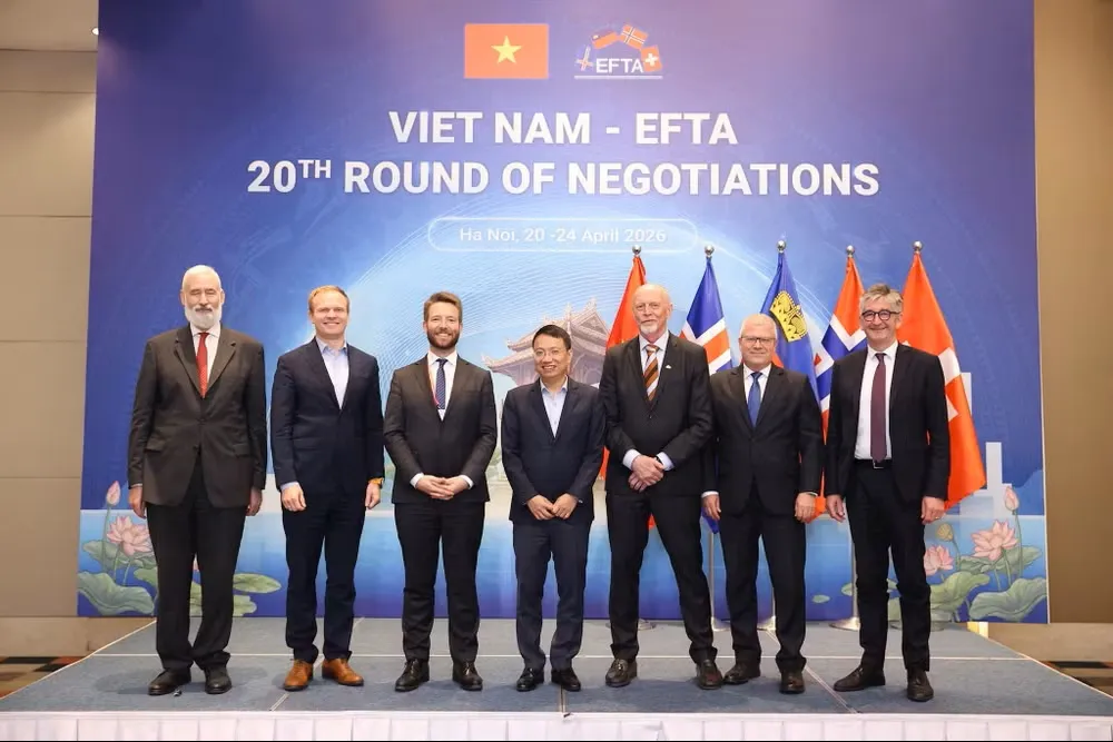 Các đại biểu dự phiên đàm phán Hiệp định thương mại tự do giữa Việt Nam và Hiệp hội Thương mại tự do châu Âu (EFTA), trong đó có Liechtenstein - Ảnh: Ban Thư ký EFTA
