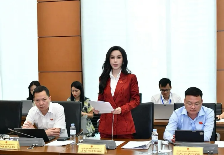 Đại biểu Quốc hội Lê Nữ Thuỳ Dương (Đồng Nai) phát biểu tại thảo luận Tổ