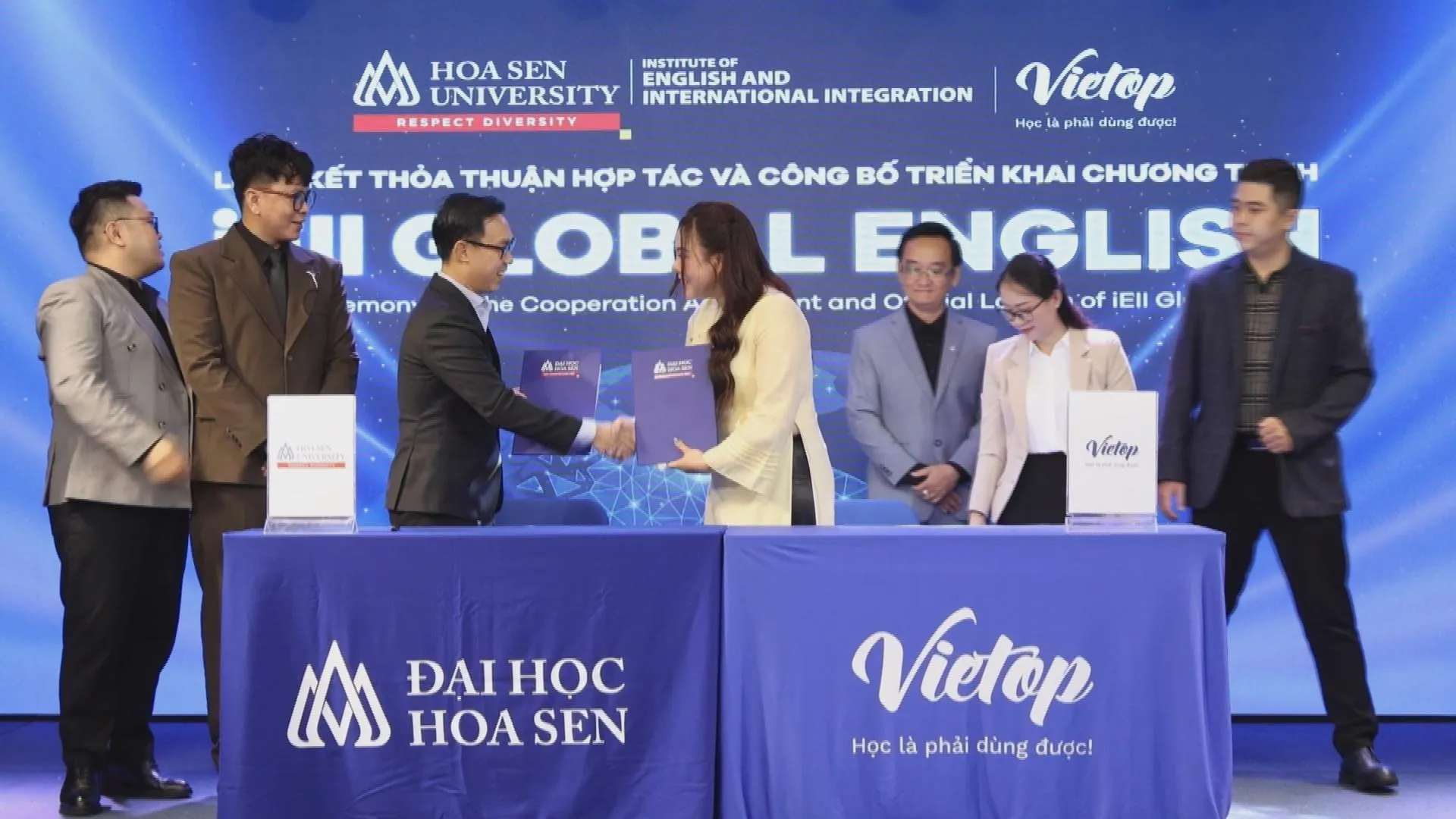 Đại học Hoa Sen và Vietop English ký kết hợp tác ra mắt chương trình iEII Global English