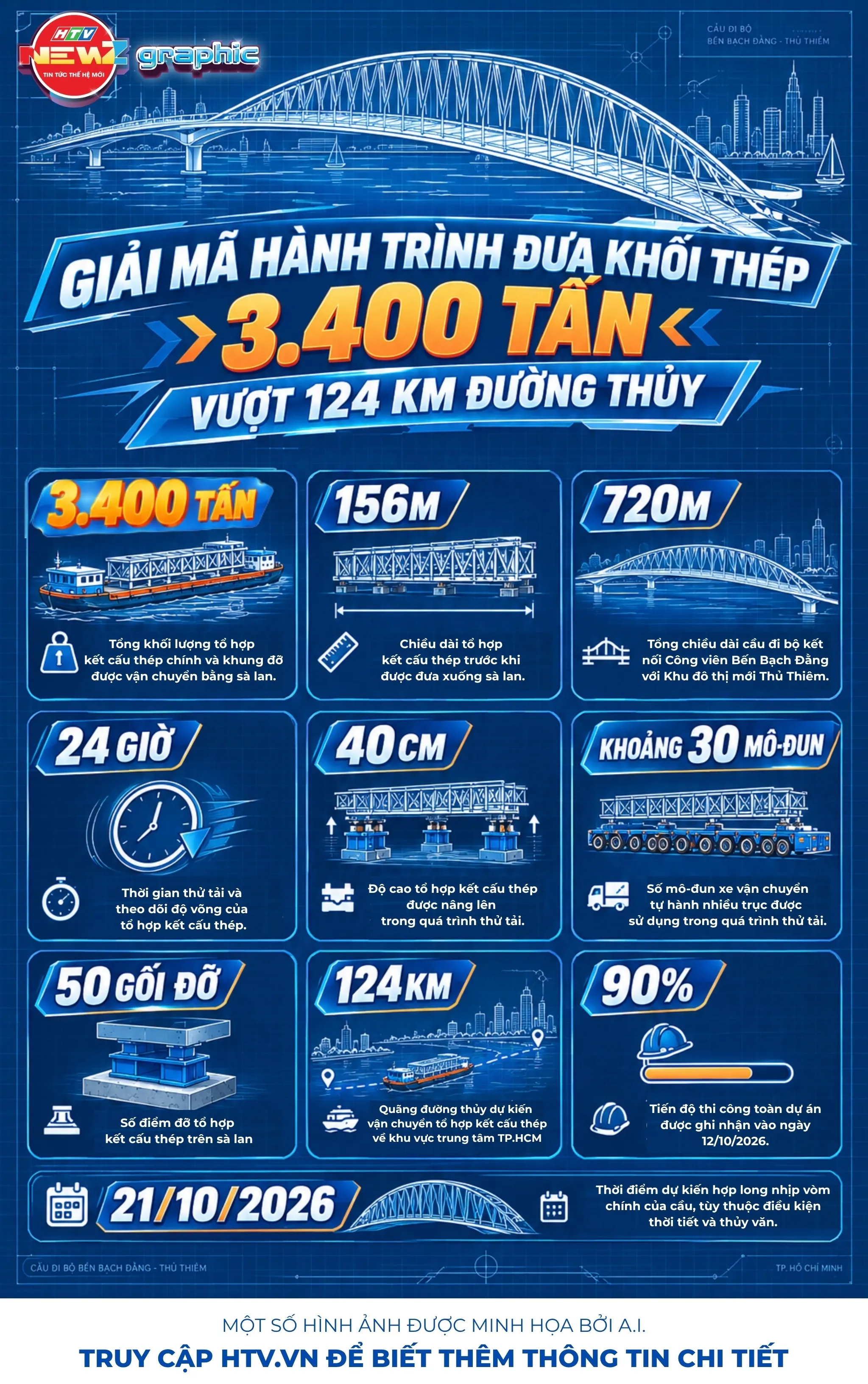 cầu đi bộ 3400 tấn