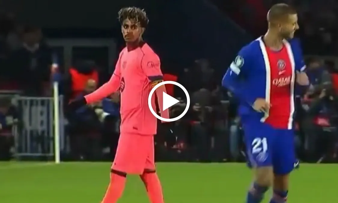 VIDEO: Kẻ đóng thế PSG vỗ má Yamal và cười nhạo