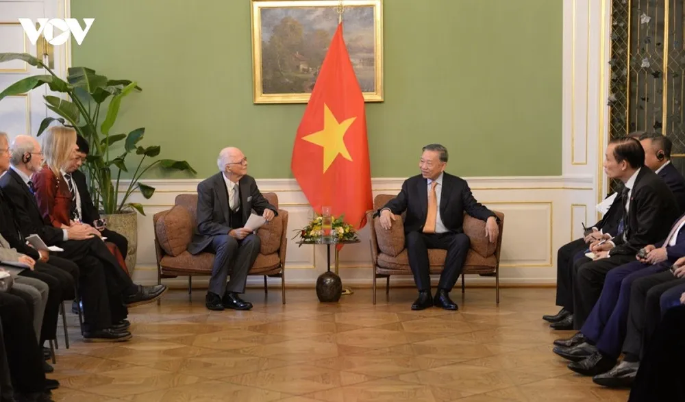 Tổng Bí thư, Chủ tịch nước Tô Lâm tiếp Hội Hữu nghị Đan Mạch-Việt Nam. (Nguồn: VOV)