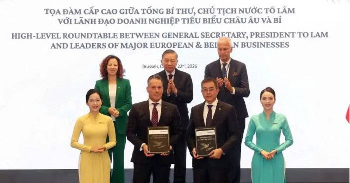 Tọa đàm cấp cao giữa Tổng Bí thư, Chủ tịch nước Tô Lâm với lãnh đạo doanh nghiệp tiêu biểu châu Âu và Bỉ