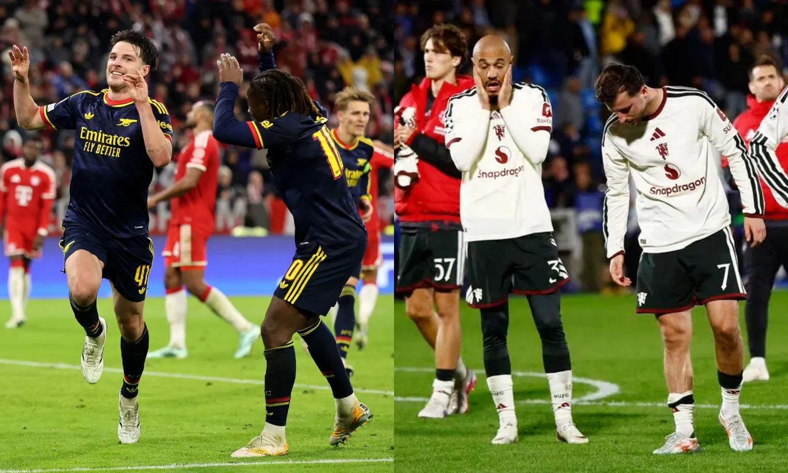 Kết quả Champions League hôm nay: Arsenal rượt đuổi tỷ số với Bayern Munich | MU thảm bại tan nát