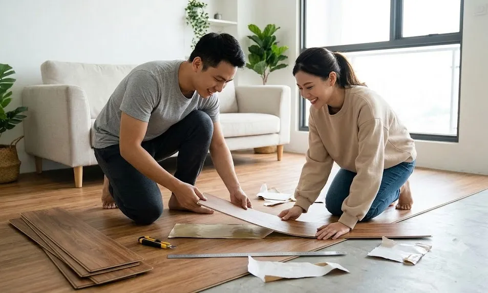 Có nên dùng sàn nhựa bóc dán (có keo sẵn) cho nhà ở xã hội không?