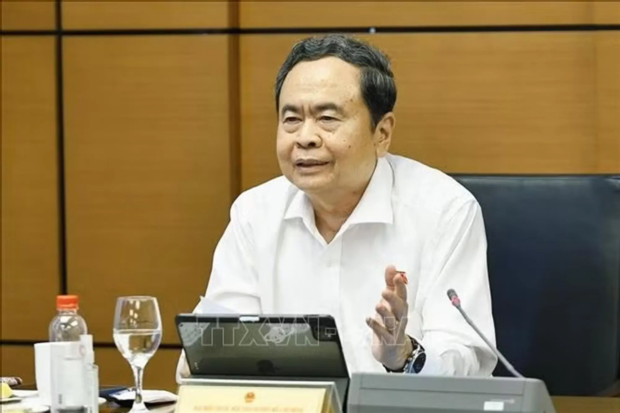 Chủ tịch Quốc hội Trần Thanh Mẫn, đại biểu Quốc hội TP Hồ Chí Minh phát biểu. Ảnh: Doãn Tấn/TTXVN