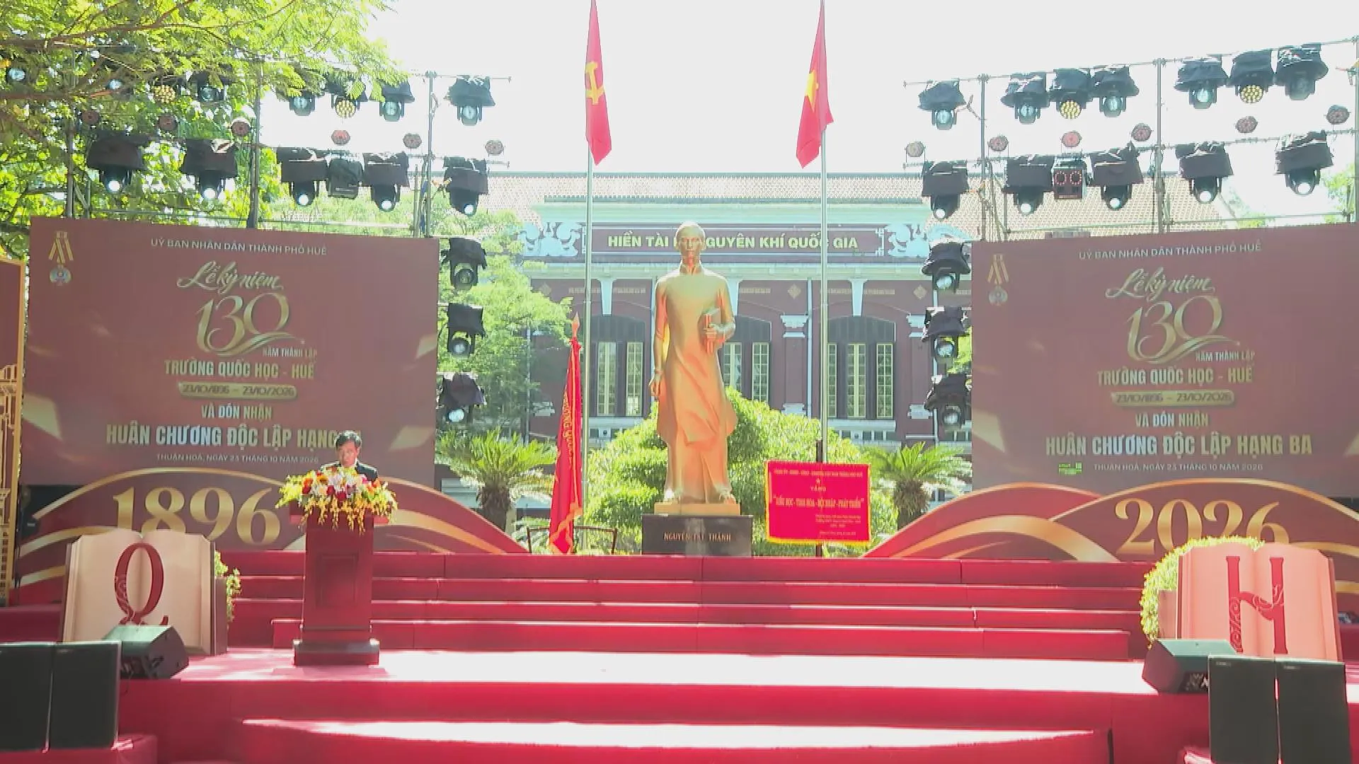 Phát động dự án “Vì phụ nữ Việt Nam - Không còn nỗi lo ung thư” | Thời sự trưa HTV ngày 23/10/2026 - Ảnh 3. Lễ kỷ niệm 130 năm thành lập Trường Quốc Học - Huế và đón nhận Huân chương Độc lập hạng Ba