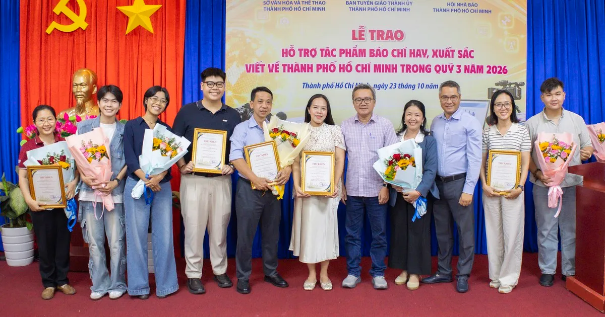 TP. Hồ Chí Minh: Tổ chức lễ trao hỗ trợ tác phẩm báo chí hay, xuất sắc Quý III năm 2026