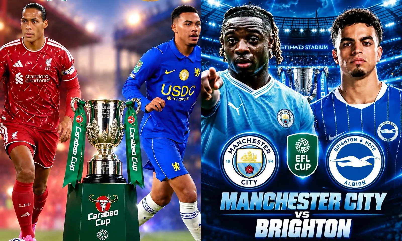 Lịch thi đấu vòng 4 Carabao Cup: Liverpool vs Chelsea | Man City vs Brighton