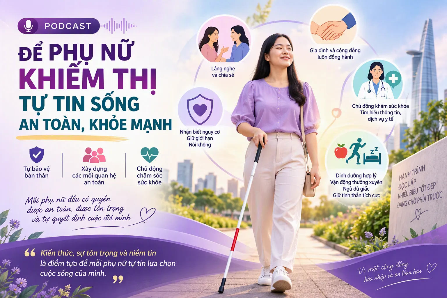 Để phụ nữ khiếm thị tự tin sống an toàn, khỏe mạnh