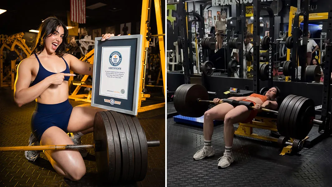 Kinh ngạc người phụ nữ đẩy hông nâng tạ gần 300kg, phá kỷ lục Guinness thế giới