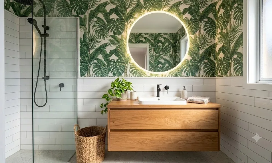 Top 15 ý tưởng giấy dán tường phòng tắm đẹp, chống nước chuẩn gu