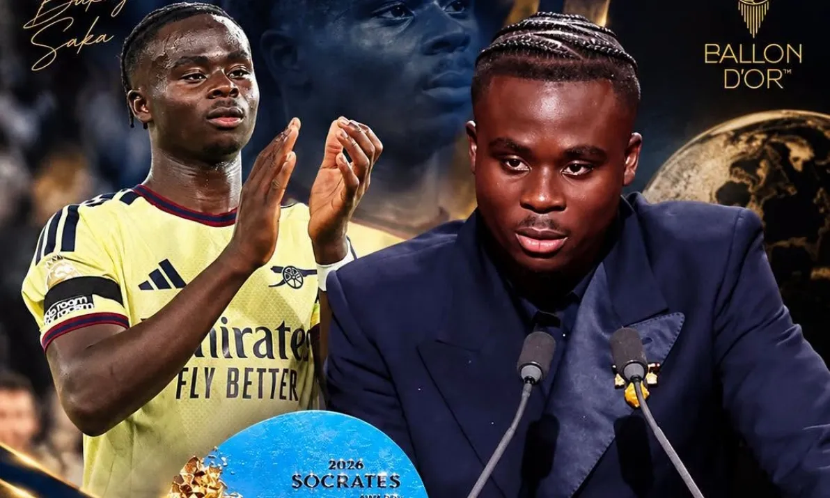Saka nhận giải thưởng trân quý trong Lễ trao giải Quả bóng vàng 2026