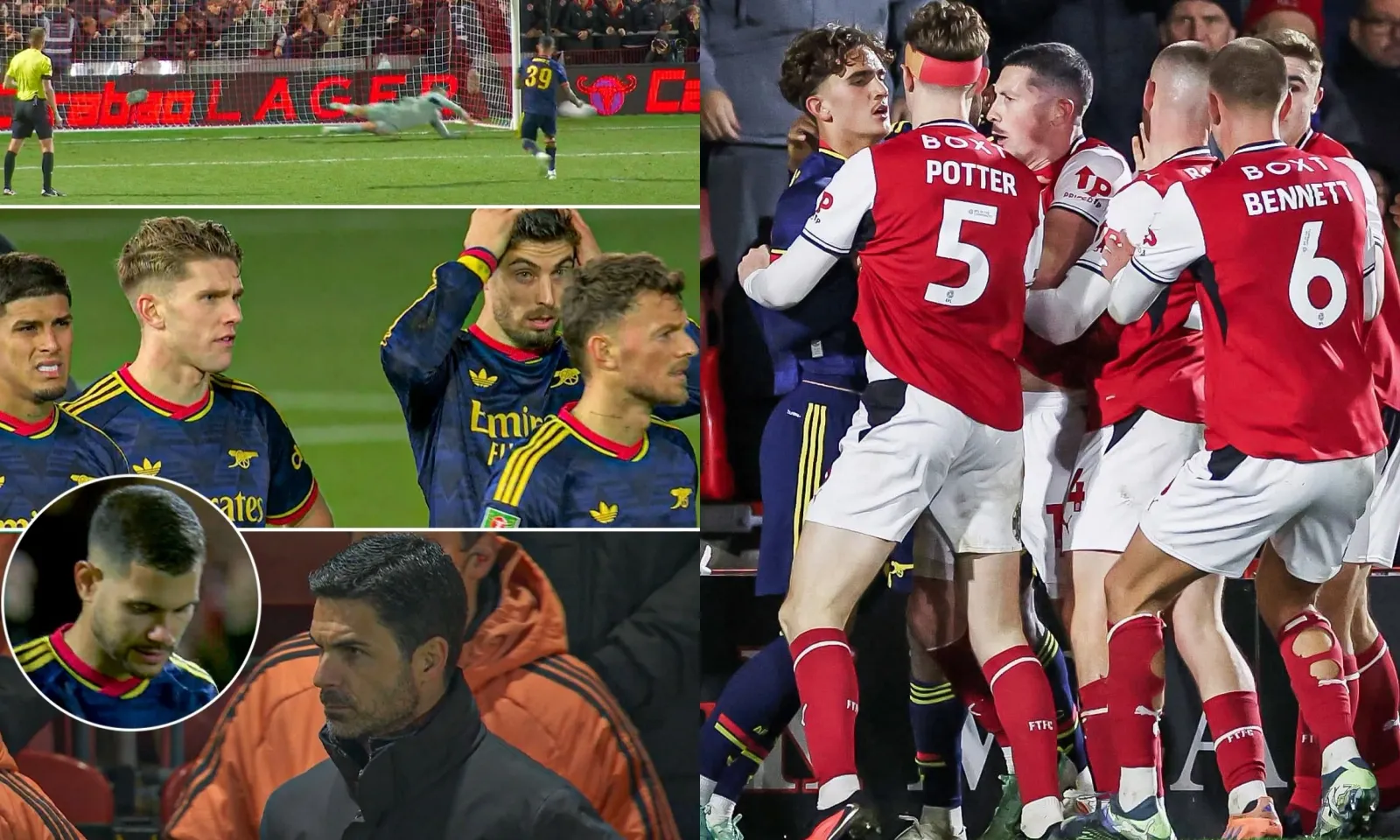 Địa chấn! Dowman dính thẻ đỏ, Arsenal chịu thất bại lịch sử trước đội hạng 4