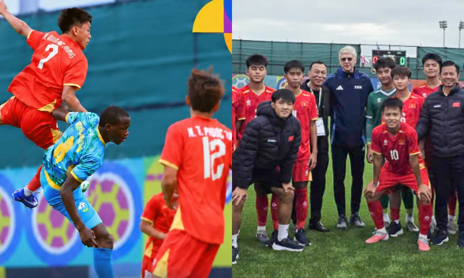 HLV Wenger đến thăm, đại diện Việt Nam thắng liền 2 trận ở World Cup trẻ