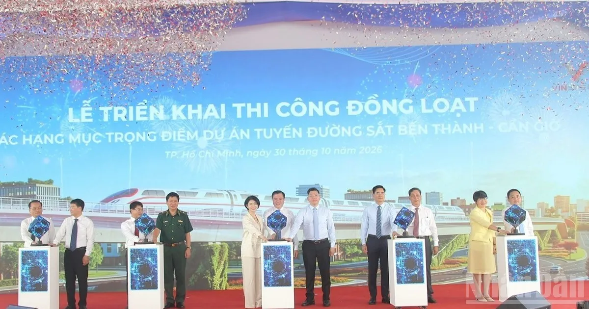 Thi công đồng loạt các hạng mục trọng điểm tuyến đường sắt tốc độ cao Bến Thành-Cần Giờ