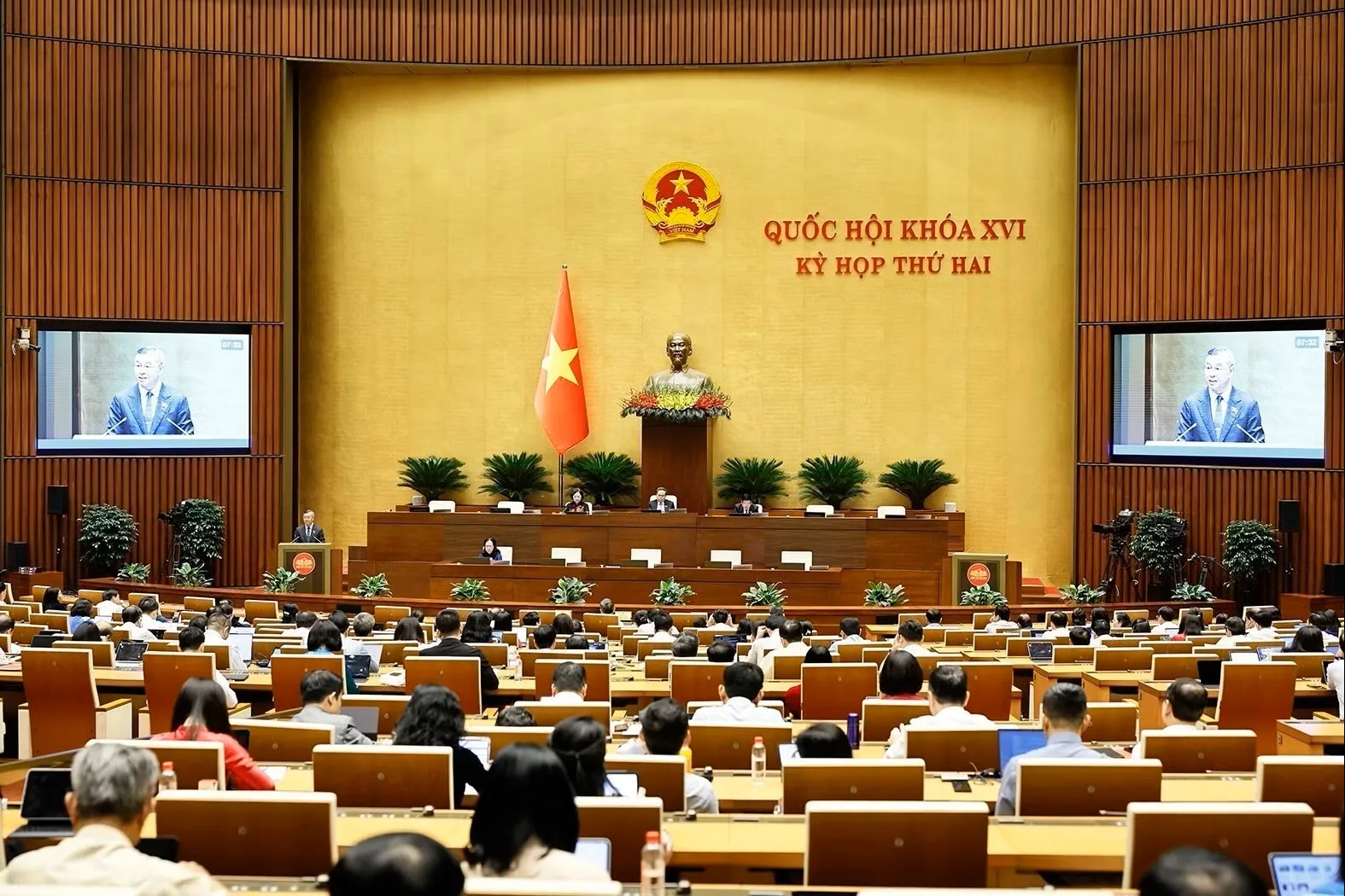 Chiều 29102026, Bộ trưởng Bộ Tài chính Ngô Văn Tuấn phát biểu giải trình, làm rõ một số vấn đề đại biểu Quốc hội nêu. Ảnh Doãn Tấn TTXVN