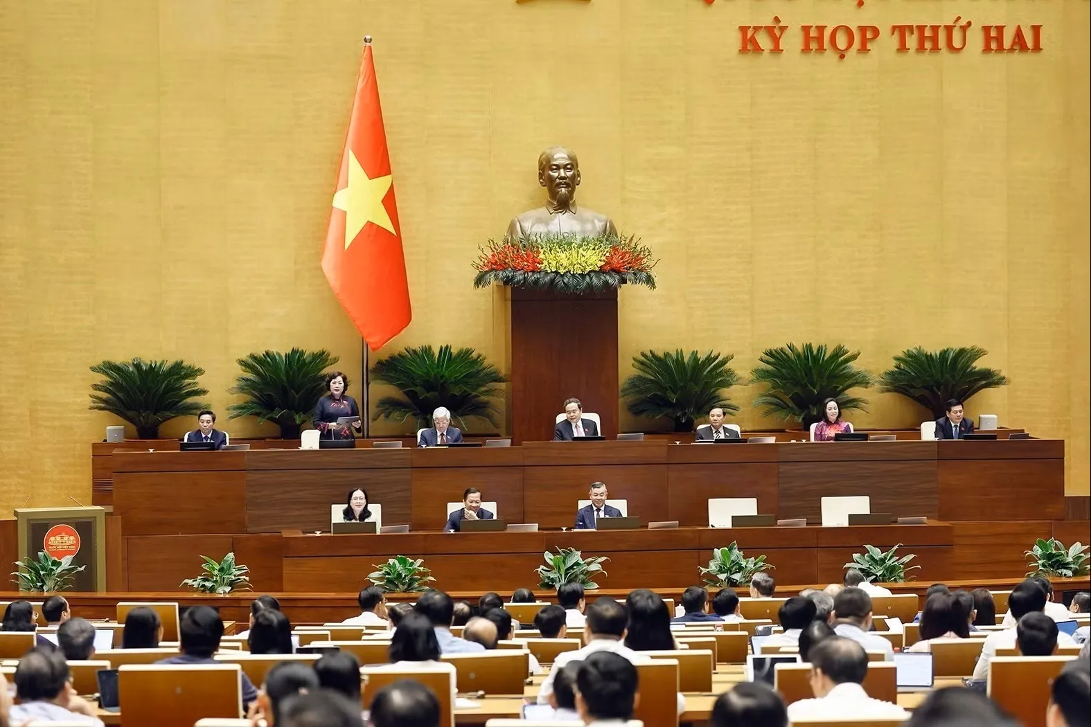 Phó Chủ tịch Quốc hội Nguyễn Thị Hồng phát biểu tại phiên họp. Ảnh: Doãn Tấn/TTXVN