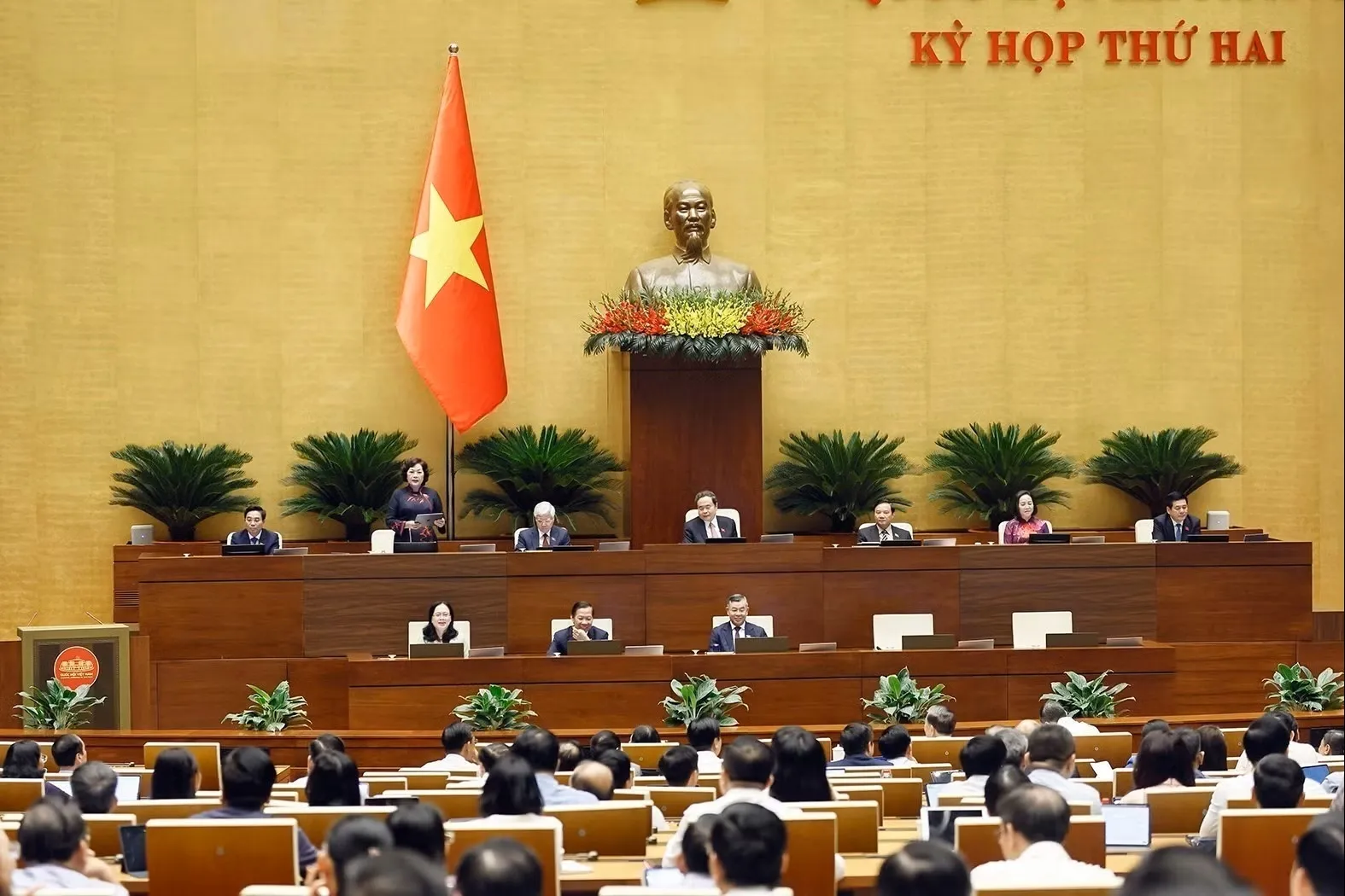 Phó Chủ tịch Quốc hội Nguyễn Thị Hồng phát biểu tại phiên họp. Ảnh: Doãn Tấn/TTXVN