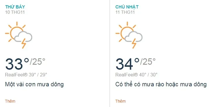 Dự báo thời tiết TPHCM cuối tuần 10/11 - 11/11: Sài Gòn nắng, có thể có dông rải rác