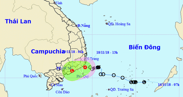 Ảnh hưởng áp thấp nhiệt đới vùng biển từ Ninh Thuận - Bình Thuận có gió mạnh cấp 6