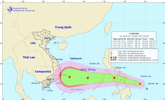 Áp thấp nhiệt đới hướng vào Biển Đông, có khả năng mạnh lên thành bão