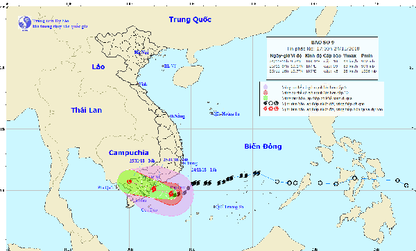 Dự báo thời tiết: Bão số 9 gần bờ, cách Vũng Tàu khoảng 150km, cảnh báo mưa lớn