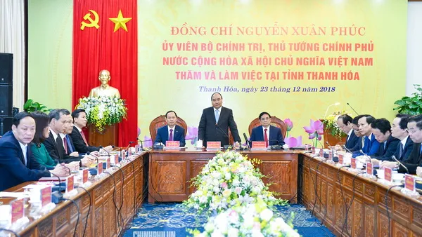 Thủ tướng Nguyễn Xuân Phúc làm việc với lãnh đạo chủ chốt tỉnh Thanh Hóa