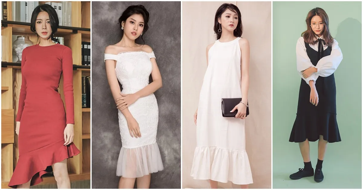 Những kiểu đầm đuôi cá đẹp mê ly cho nàng tha hồ biến hóa