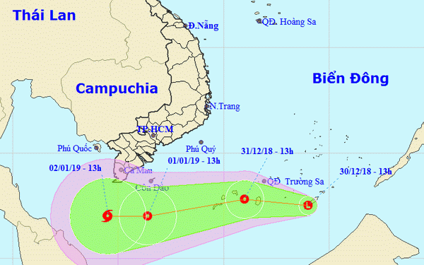 Áp thấp nhiệt đới suy yếu - Một vùng áp thấp mới đang hình thành ở Nam biển Đông