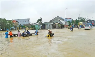 Miền trung mưa to, mực nước các sông đang lên
