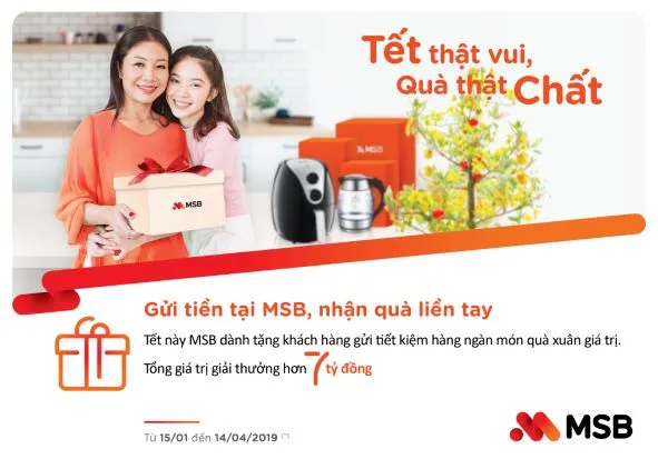 MSB tặng quà tổng trị giá 7 tỷ đồng cho người dùng nhân dịp Xuân mới